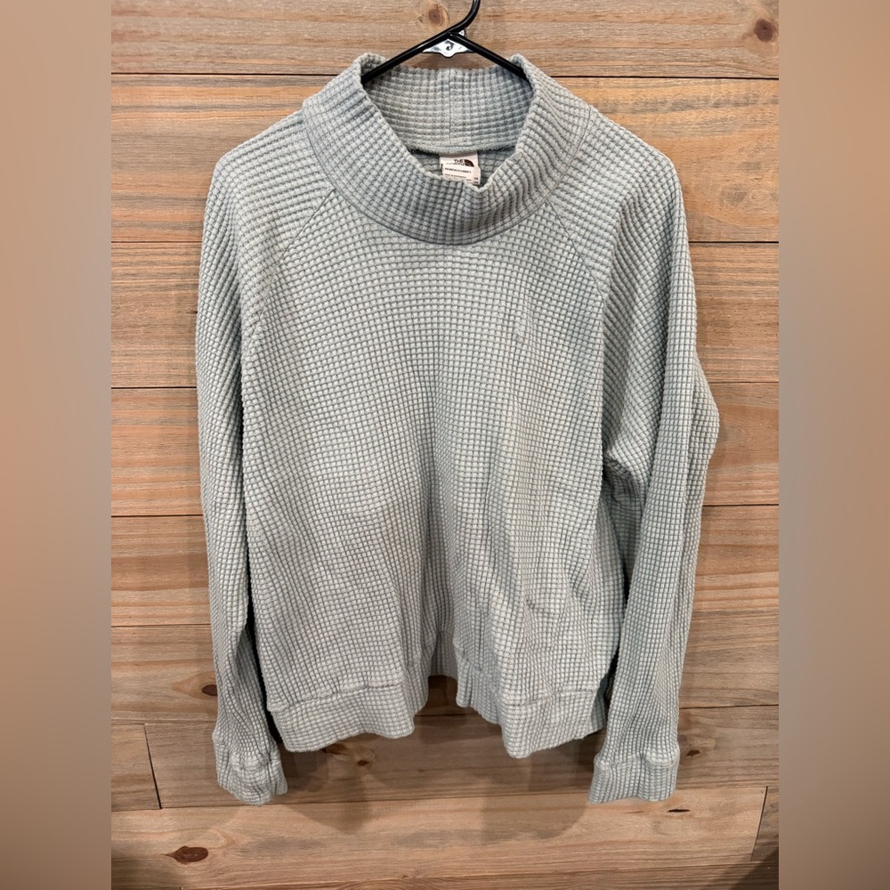 The North Face Light Teal Turtleneck Sweater